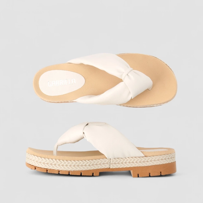 Tamanco Papete Feminino Gabriela Tratorado Off White