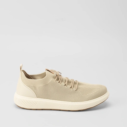 Tênis BR Sport Casual Masculino Puxador Recortes Knit Bege