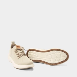 Tênis BR Sport Casual Masculino Puxador Recortes Knit Bege