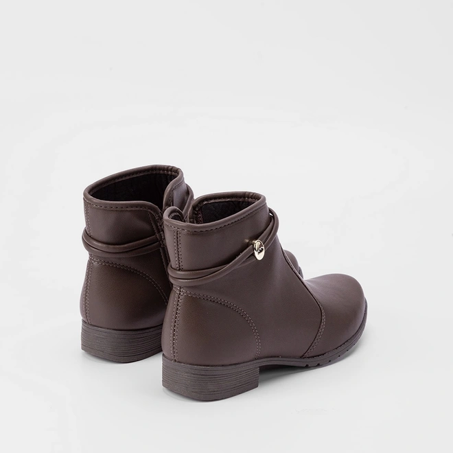 Ankle Boot Dakota Salto Bloco Detalhe Tiras Marrom