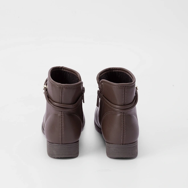 Ankle Boot Dakota Salto Bloco Detalhe Tiras Marrom