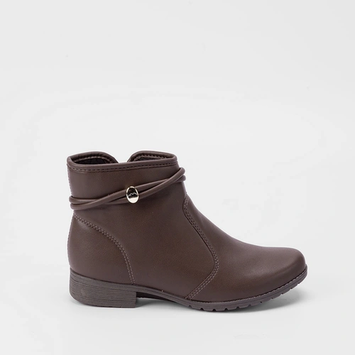 Ankle Boot Dakota Salto Bloco Detalhe Tiras Marrom