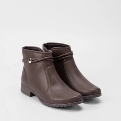 Ankle Boot Dakota Salto Bloco Detalhe Tiras Marrom