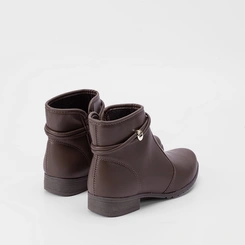 Ankle Boot Dakota Salto Bloco Detalhe Tiras Marrom