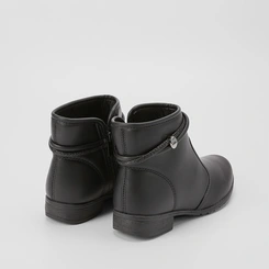 Ankle Boot Dakota Salto Bloco Detalhe Tiras Strass Preto