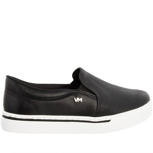 Slip On Via Marte Detalhe Perfuros Preto