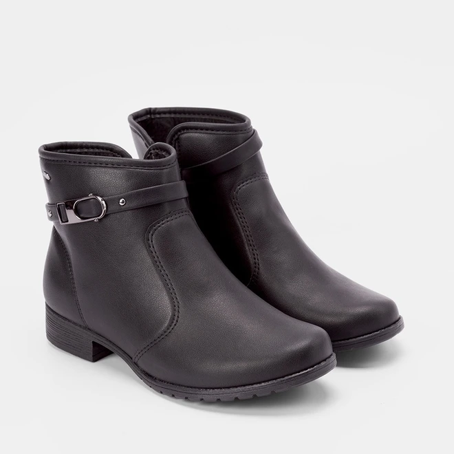 Ankle Boot Dakota Salto Bloco Detalhe Fivela Preto