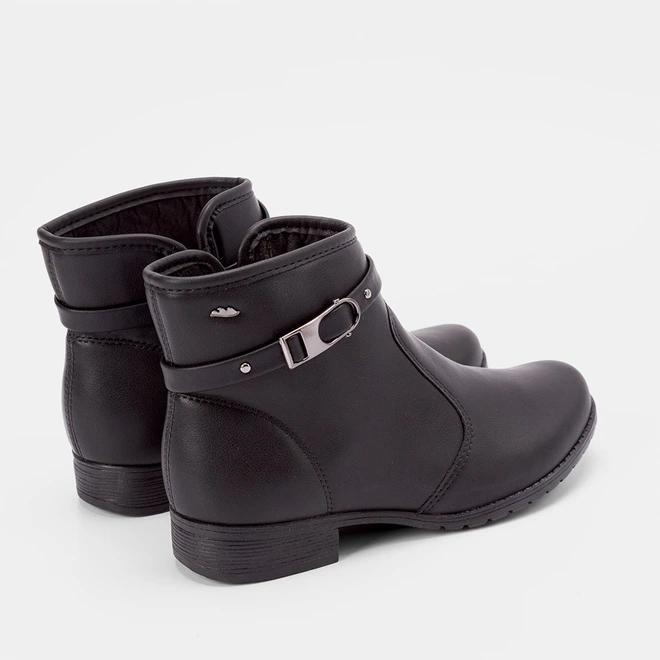 Ankle Boot Dakota Salto Bloco Detalhe Fivela Preto