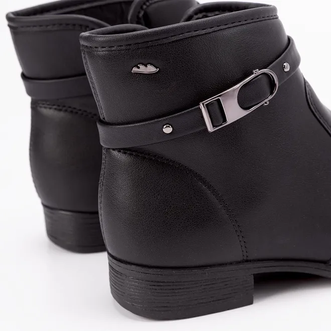 Ankle Boot Dakota Salto Bloco Detalhe Fivela Preto