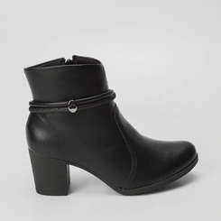 Ankle Boot Dakota Aplicação Tira Glitter Preto