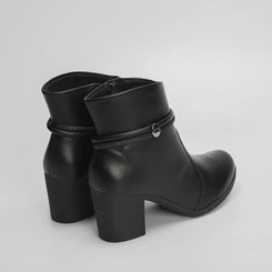 Ankle Boot Dakota Aplicação Tira Glitter Preto
