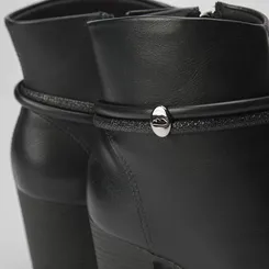 Ankle Boot Dakota Aplicação Tira Glitter Preto