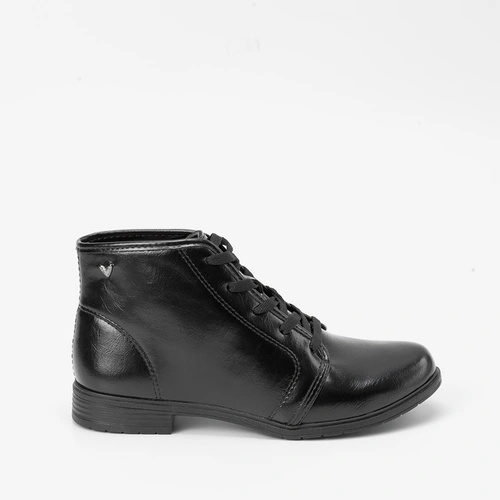 Bota Coturno Mississipi Pespontos Napa Verniz Preto