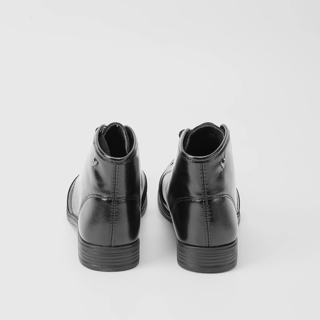 Bota Coturno Mississipi Pespontos Napa Verniz Preto