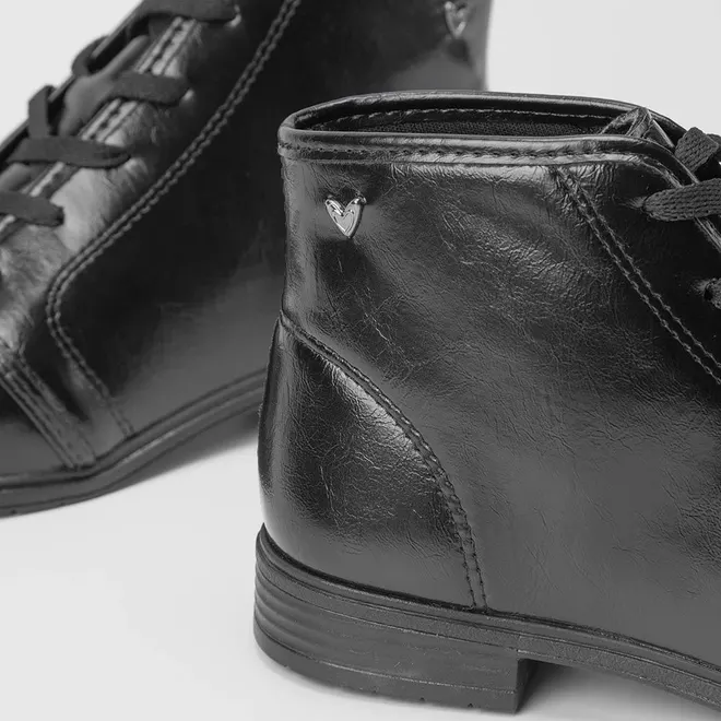 Bota Coturno Mississipi Pespontos Napa Verniz Preto
