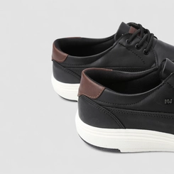 Sapatênis Mac & Jac Oxford Pespontos Elástico Preto