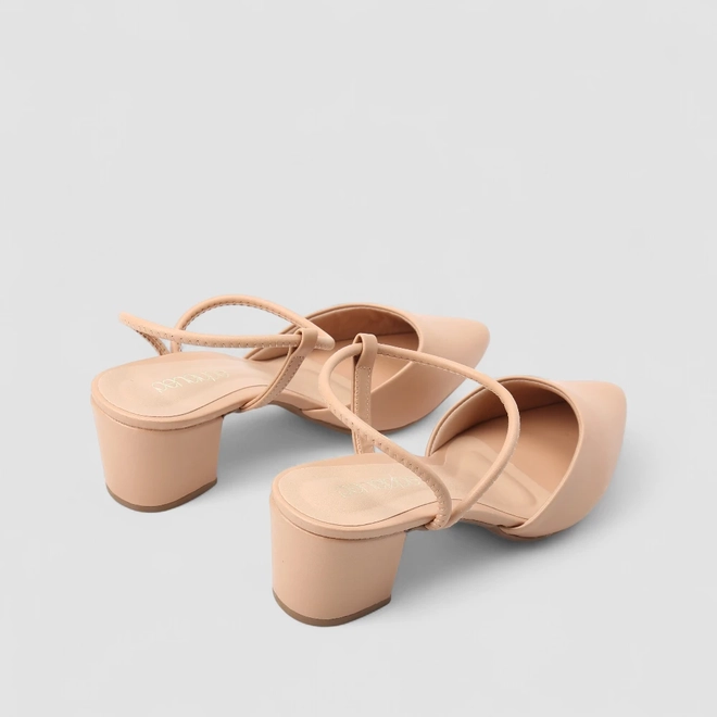 Scarpin Slingback Penélope Salto Médio Nude