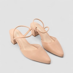 Scarpin Slingback Penélope Salto Médio Nude