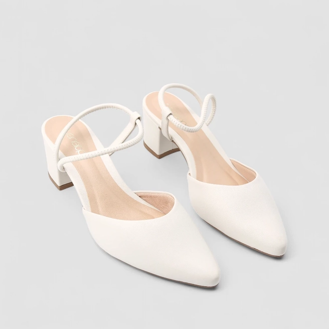 Scarpin Slingback Penélope Salto Médio Off White