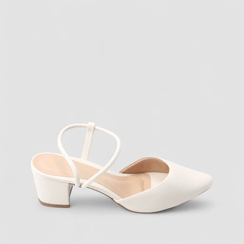 Scarpin Slingback Penélope Salto Médio Off White