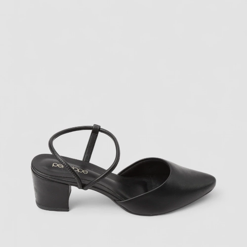 Scarpin Slingback Feminino Penélope Salto Bloco Preto
