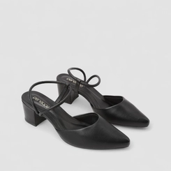Scarpin Slingback Feminino Penélope Salto Bloco Preto