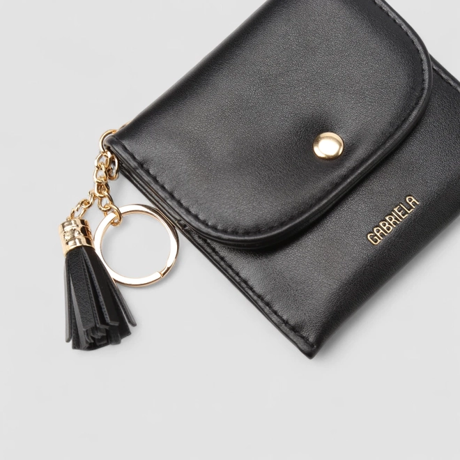 Carteira Feminina Gabriela Detalhe Tassel Preta