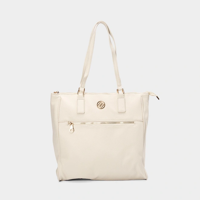 Bolsa Shopping Bag Penélope Texturizada Off White