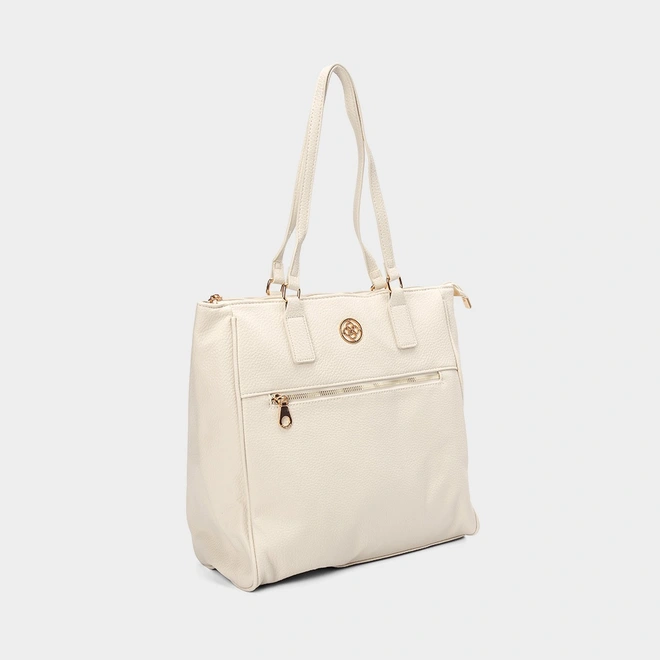 Bolsa Shopping Bag Penélope Texturizada Off White