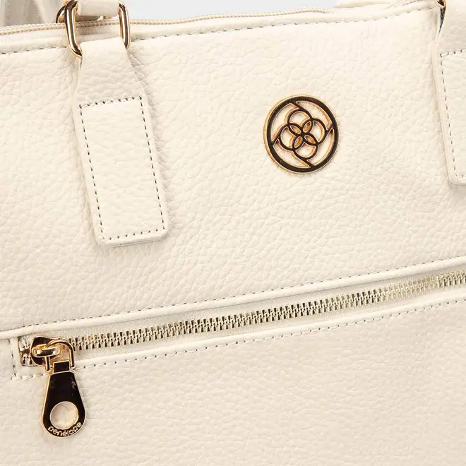 Bolsa Shopping Bag Penélope Texturizada Off White