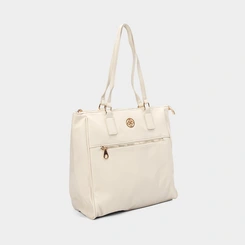 Bolsa Shopping Bag Penélope Texturizada Off White