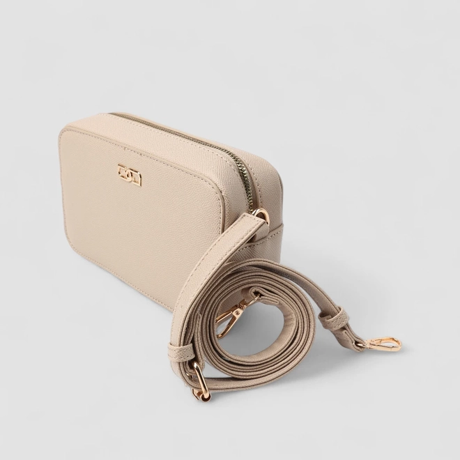 Bolsa Camera Bag Pequena Gabriela Transversal Bege
