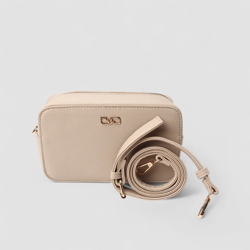 Bolsa Camera Bag Pequena Gabriela Transversal Bege