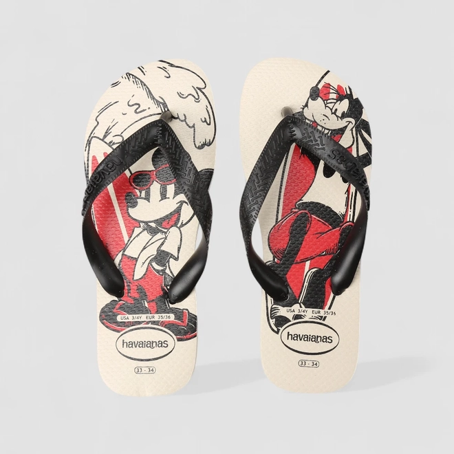 Chinelo Feminino Havaianas Top Disney Bege