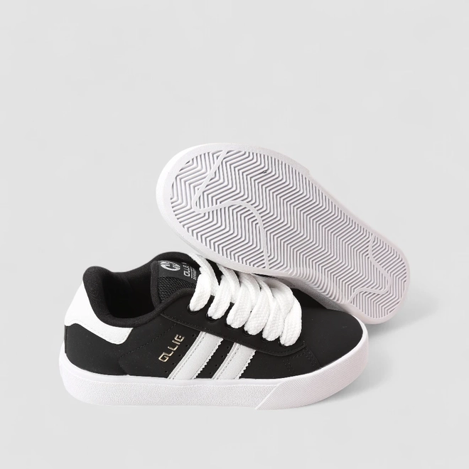 Tênis Ollie Originals Space 2 Flatform Feminino Listras Holográfico Preto