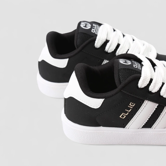 Tênis Ollie Originals Space 2 Flatform Feminino Listras Holográfico Preto