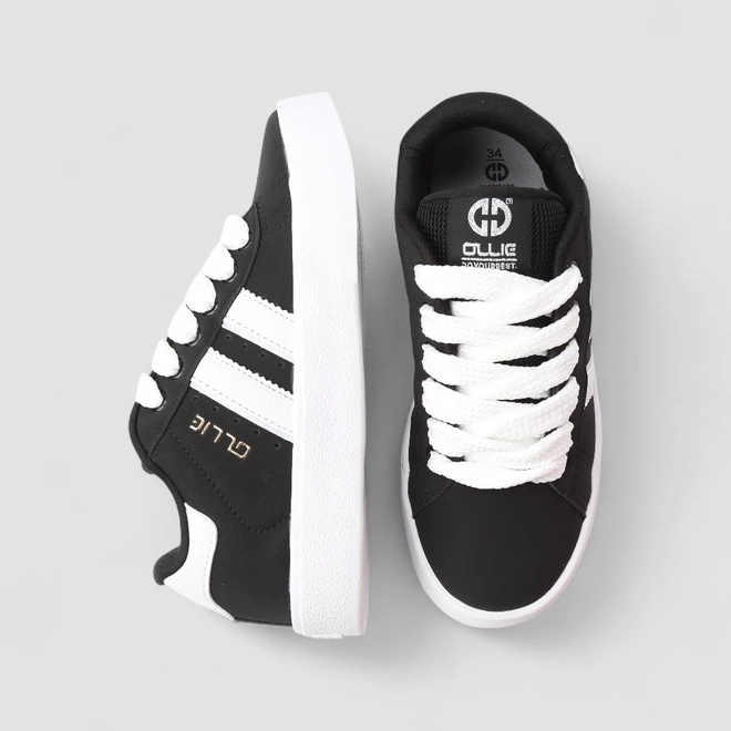 Tênis Ollie Originals Space 2 Flatform Feminino Listras Holográfico Preto