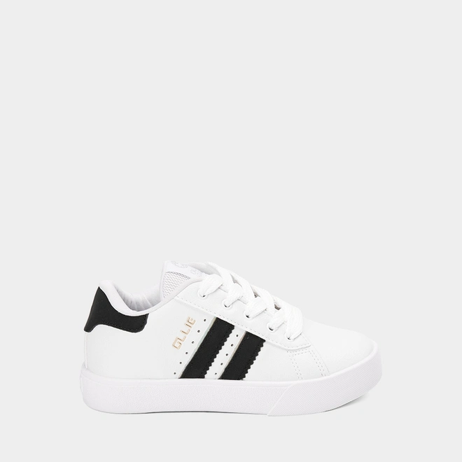 Tênis Casual Feminino Ollie Originals Space 2 Flatform Listras Holográfico Branco