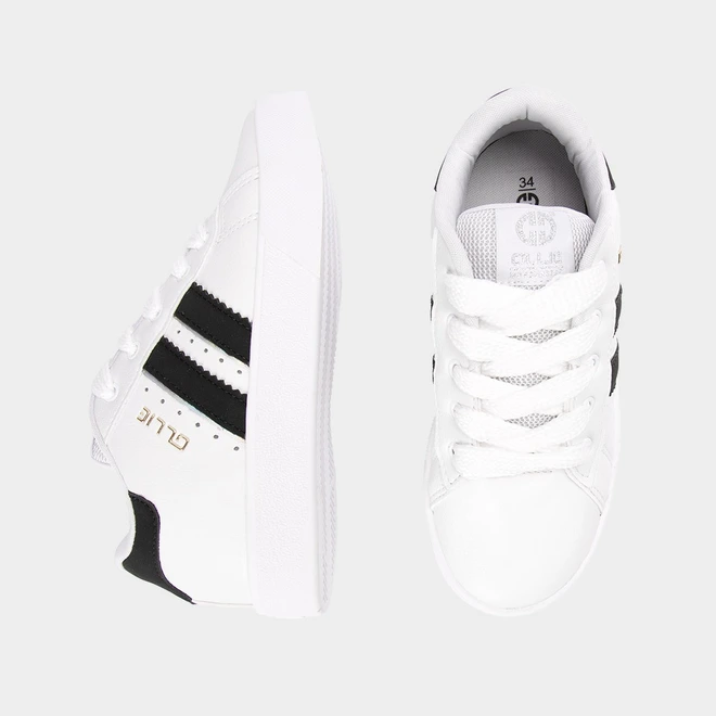 Tênis Casual Feminino Ollie Originals Space 2 Flatform Listras Holográfico Branco