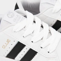 Tênis Casual Feminino Ollie Originals Space 2 Flatform Listras Holográfico Branco