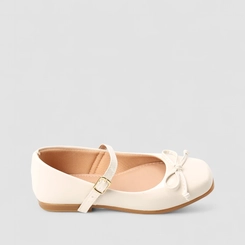 Sapatilha Boneca Infantil Gabrielinha Detalhe Laço Verniz Off White