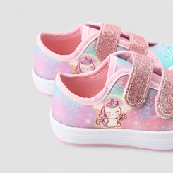 Tênis Infantil Gabrielinha Baby Unicórnio Strass Multicolor Glitter Azul