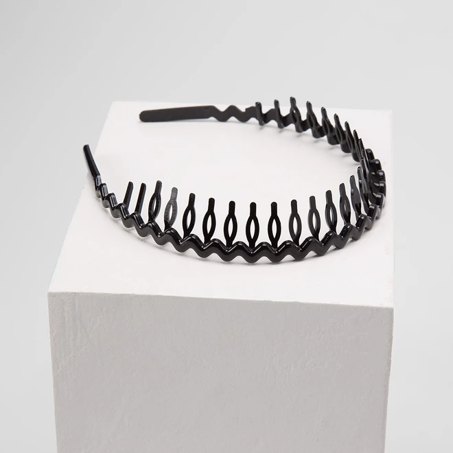 Tiara Gabriela Beauty Detalhe Ondulado & Pente Preto