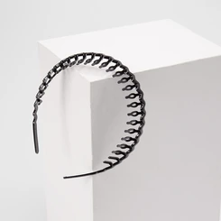 Tiara Gabriela Beauty Detalhe Ondulado & Pente Preto