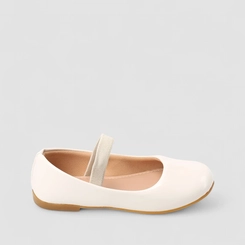 Sapatilha Boneca Infantil Gabrielinha Tira Elástico Verniz Off White