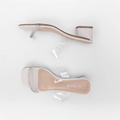 Tamanco Penélope Tira Dupla Tressê Off White