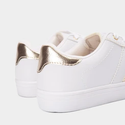 Tênis Penélope Casual Feminino Detalhe Recortes Metalizados Branco