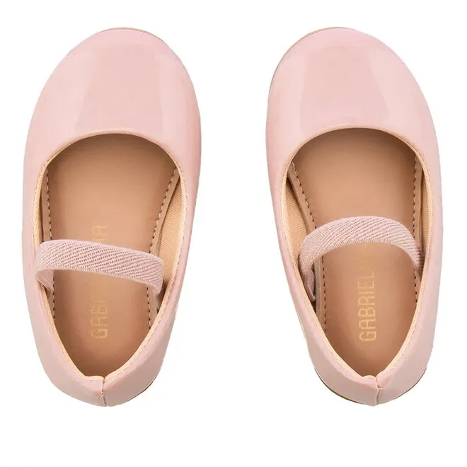 Sapatilha Boneca Infantil Gabrielinha Elástico Verniz Rosa
