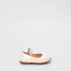 Sapatilha Boneca Bebê Gabrielinha Elástico Verniz Off White