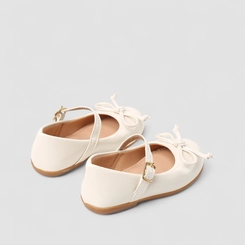 Sapatilha Boneca Bebê Gabrielinha Detalhe Laço Verniz Off White